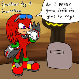 anthro asking asking_if_serious asking_self count day_count dialogue eyewear food fruit fur glasses holidays male number plant pumpkin purple_eyes question red_body red_fur solo speech_bubble talking_to_self text text_emphasis tombstone yes-no_question krakelak halloween sega sonic_the_hedgehog_(series) knuckles_the_echidna echidna mammal monotreme 1:1 english_text hi_res