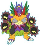 ambiguous_gender anthro belt claws clothing flower gloves green_flower handwear plant purple_body purple_skin simple_background toe_claws white_background wsdigi bandai_namco digimon mythology arresterdramon blossomon digimon_(species) dragon elemental_creature flora_fauna flower_creature gumdramon mythological_creature mythological_scalie scalie 2023 hi_res