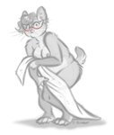 anthro blush breasts embarrassed eyewear eyewear_only female glasses glasses_only nipples nude solo towel towel_slip wearing_glasses nicnak044 mammal digital_media_(artwork) hi_res sketch