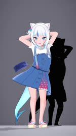 blue_eyes blue_highlights clothing dancing female footwear hair handbag highlights_(coloring) hip_sway looking_at_viewer music music_video pigtails sandals shark_tail sharp_teeth shoes short_pigtails smile solo tail teeth underwear white_clothing white_hair young young_female young_humanoid gosari 2_phut_hon hololive hololive_en me!me!me! vtuber gawr_gura animal_humanoid fish fish_humanoid humanoid mammal mammal_humanoid marine marine_humanoid shark shark_humanoid tailed_humanoid 9:16 animated animation_meme hi_res high_framerate long_playtime meme sound webm adult_(lore)