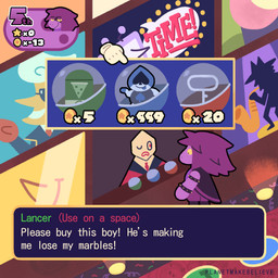 ambiguous_gender anthro biped board_game clothed clothed_anthro clothed_humanoid clothing coin dialogue frown gameplay_mechanics group number one_eye_closed standing text trio planetmakebelieve deltarune mario_party mario_party_(series) undertale_(series) lancer_(deltarune) susie_(deltarune) darkner humanoid pippins_(deltarune) reptile scalie 1:1 2025 absurd_res artist_name digital_drawing_(artwork) digital_media_(artwork) english_description english_text hi_res female_(lore) male_(lore)