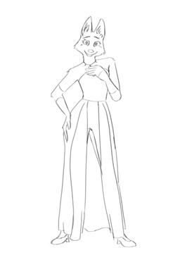anthro arm_tuft blush breasts cheek_tuft clothed clothing dress eyebrow_piercing facial_piercing facial_tuft female footwear fur hand_on_chest hand_on_hip head_tilt high_heels inner_ear_fluff jewelry long_dress looking_at_viewer necklace open_mouth piercing shoes shoulder_tuft simple_background smile solo standing tuft white_background himynameis dreamworks the_bad_guys diane_foxington canid canine fox mammal absurd_res digital_media_(artwork) hi_res monochrome sketch