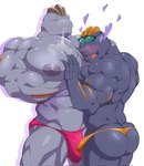 abs back_muscles biceps bulge butt clothing duo male male/male muscular muscular_humanoid muscular_male nipples pecs size_difference thong underwear maldu nintendo pokemon flint_steel ryuji_kaiyo generation_1_pokemon humanoid machoke pokemon_(species) hi_res