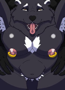 abdominal_bulge ahegao anal anthro armpit_hair big_muscles big_pecs body_hair bouncing_pecs duo fucked_silly genitals glans looking_pleasured male male/male muscular nipple_piercing nipples nude pecs penis piercing pubes sex tongue tongue_out scratchingpost binturong mammal viverrid 2d_animation animated no_sound short_playtime video