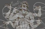 6_hands abs anthro biceps claws grey_background looking_at_viewer male multi_hand muscular muscular_anthro muscular_male simple_background solo vein ollie_rabbit egyptian_mythology middle_eastern_mythology mythology anubian_jackal canid canine canis jackal mammal absurd_res digital_media_(artwork) hi_res monochrome sketch