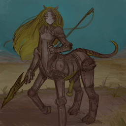 animal_genitalia animal_penis areola breasts equine_genitalia equine_penis flaccid genitals green_eyes green_hair grey_body gynomorph hair holding_object holding_weapon intersex long_hair looking_at_viewer machine melee_weapon metallic_body nipples nude penis polearm small_breasts solo spear weapon syvaron european_mythology greek_mythology mythology android centaur equid equid_taur humanoid_taur mammal mammal_taur robot taur 1:1
