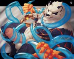 annoyed anthro balls biceps erection exposure_variation genitals male masturbation muscular muscular_male pecs penis solo tentacles cancerdoge league_of_legends riot_games tencent volibear bear mammal ursine absurd_res hi_res