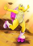 anthro big_boots bright clothing female happy light light_beam moving pink_shell quad_skates raised_arms roller_skates shell smile solo spread_arms sunbeam sunlight sunset tight_clothing toony rage_spark mario_bros nintendo koopa koopa_troopa reptile rolla_koopa scalie turtle absurd_res colored digital_drawing_(artwork) digital_media_(artwork) hi_res shaded soft_shading