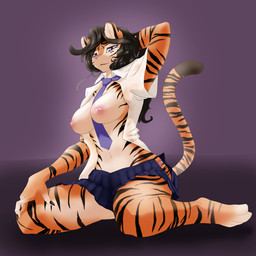 akitokit breasts feline female fur hair mammal necktie nipples panties school_uniform schoolgirl schoolgirl_uniform solo tiger underwear
Rating: Explicit
Score: 20
User: voldosbt
Date: March 07, 2014