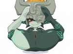 anus butt clothing female fused_shadow genitals headgear headwear humanoid_pointy_ears not_furry nude pointy_ears presenting pussy solo kemonon nintendo the_legend_of_zelda twilight_princess midna humanoid twili 2010 censored