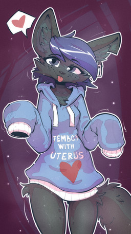 anthro clothing female freckled_face freckles fur hair heart_symbol hoodie looking_at_viewer misleading oversized_clothing oversized_hoodie oversized_topwear phone_screen simple_background solo standing text tongue tongue_out topwear ratcha rina_(ratcha) canid canine fox mammal digital_media_(artwork) english_text hi_res