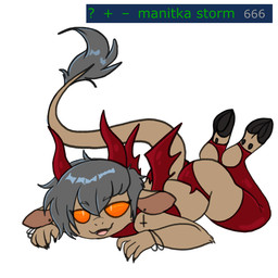 666 ambiguous_gender anthro arm_tuft big_tail biped bracelet brown_body brown_fur cheek_tuft claws clothed clothing costume cross cross_ear_piercing cross_piercing devil_costume ear_piercing elbow_tuft facial_tuft fake_horns fake_wings fur grey_hair hair half-closed_eyes hooves inverted_cross inverted_cross_ear_piercing inverted_cross_piercing jewelry legwear looking_at_viewer narrowed_eyes number open_mouth orange_sclera panties piercing pupils red_clothing red_legwear red_panties red_thigh_highs red_topwear red_underwear short_hair simple_background slit_pupils smile solo stirrup_legwear stirrup_stockings stockings tail teeth thigh_highs tongue topwear tuft underwear white_background manitka manitka_storm bovid bovine cattle mammal 1:1 2025 digital_media_(artwork) hi_res