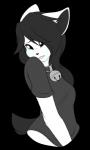 alternative_fashion anthro black_hair blue_eyes emo female green_eyes hair heterochromia long_hair scene_haircut solo freeze-pop88 domestic_cat felid feline felis mammal alpha_channel