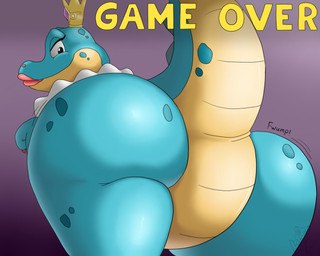 anthro big_butt blue_body butt butt_focus claws colored_claws colored_nails crown eyelashes featureless_crotch female female_anthro finger_claws game_over gameplay_mechanics gradient_background headgear hip_sway lips lipstick looking_at_viewer looking_back makeup nails null rear_view ridges scales simple_background slightly_chubby tail tail_ridge tapering_tail text thick_tail ventral_scales wide_hips yellow_body wafflefox european_mythology mythology sorceress_(spyro) dragon mythological_creature mythological_scalie scalie western_dragon 2020 5:4 english_text