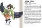 female monster_girl_(genre) simple_background solo text kenkou_cross third-party_edit monster_girl_profile animal_humanoid avian bird corvid corvus_(genus) crow crow_tengu humanoid oscine passerine 3:2 english_text hard_translated translated translation_edit