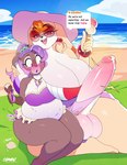 5_fingers anthro balls barefoot beach belly big_balls big_belly big_breasts big_penis blush bodily_fluids bracelet breast_size_difference breasts cleavage clothed clothed_anthro clothed_female clothed_gynomorph clothing cloud crossgender cum dessert dialogue dipstick_ears duo ear_markings erection eyebrows eyelashes feet female fingers food ftg_crossgender fti_crossgender genital_fluids genitals gynomorph hair hat headgear headwear holding_food holding_ice_cream holding_object huge_breasts huge_penis humanoid_genitalia humanoid_penis ice_cream ice_cream_cone intersex jewelry larger_anthro larger_gynomorph larger_intersex mature_anthro mature_gynomorph mature_intersex mistaken_pregnancy multicolored_ears necklace onomatopoeia open_mouth orange_hair penis purple_hair size_difference sky smaller_anthro smaller_female sound_effects speech_bubble sun_hat text thick_thighs water chromapan sega sonic_the_hedgehog_(series) cj_(snekinabox) vanilla_the_rabbit lagomorph leporid mammal rabbit 2025 artist_name digital_media_(artwork) english_text hi_res signature