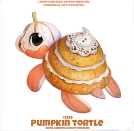 ambiguous_gender anthro brown_eyes cake dairy_products dessert food fruit humor plant pumpkin pun simple_background solo tan_body text visual_pun whipped_cream white_background piper_thibodeau food_creature reptile scalie turtle digital_media_(artwork) digital_painting_(artwork) english_text painting_(artwork) url