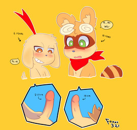 anthro big_penis blush circumcised comparing comparing_penis duo erection genitals humanoid_genitalia humanoid_penis male male/male measurements penis penis_size_difference shota simple_background small_but_hung young young_anthro foxxx321 terry_(foxxx321) canid canine canis domestic_dog mammal procyonid raccoon hi_res