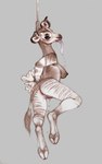 anthro asphyxiation biped bound breasts butt cloven_hooves female genitals hanged hooves long_tongue nipples pussy snuff solo tail tail_tuft tongue tongue_out tuft underhoof fuchs giraffid mammal okapi absurd_res hi_res traditional_media_(artwork)