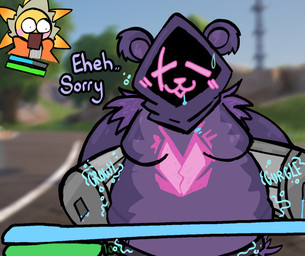 belly big_belly blush blush_lines breasts duo female inflation liquid_inflation rumbling_stomach shield_potion sound_effects stuffywarlock epic_games fortnite raven_team_leader sunspot_(fortnite) humanoid