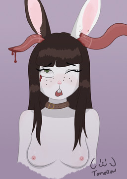 blood bodily_fluids breasts crying_blood ear_penetration female gore imminent_death penetration small_breasts solo tentacle_penetration tentacles dogytomorrow lagomorph leporid mammal rabbit absurd_res hi_res