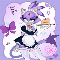 anthro bell bell_collar breasts cake cake_slice clothing collar dessert dipstick_tail eyelashes female food forehead_gem fur garter_straps gem heart_symbol legwear maid_headdress maid_uniform markings plate purple_body purple_fur solo stockings tail tail_markings uniform white_body white_fur yellow_eyes shadsonline sega sonic_the_hedgehog_(series) blaze_the_cat domestic_cat felid feline felis mammal 2025 hi_res