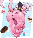 5_fingers 5_toes andoid_21 anus armwear_only breasts butt censor_bar colored_nails cupcake dessert doughnut feet female fingers food foot_focus genitals hair hand_on_butt humanoid_feet humanoid_pointy_ears ineffective_censorship long_hair looking_at_viewer looking_back mostly_nude nails nipples not_furry open_mouth pastry pink_body pink_skin plantigrade pointy_ears pussy red_eyes soles solo spread_butt spreading teeth toes tongue tongue_out white_hair lewdsaiga dragon_ball dragon_ball_fighterz majin_android_21 alien alien_humanoid humanoid majin censored signature