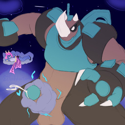 3_fingers anthro armor balls black_sclera blue_body blue_fur bodily_fluids breastplate brown_body claws cloud cum cumshot duo ejaculation female fingers fur genital_fluids genitals hair horn male male/female metal_plates night penis pink_hair vein white_eyes loglord142 rivals_of_aether absa galvan_(rivals_of_aether) bovid caprine dinosaur goat mammal prehistoric_species reptile scalie 1:1 absurd_res hi_res