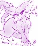 all_fours anthro anthrofied big_breasts breasts female nude pokemorph question_mark solo leonkatlovre nintendo pokemon eeveelution espeon generation_2_pokemon pokemon_(species) 5:6 hi_res