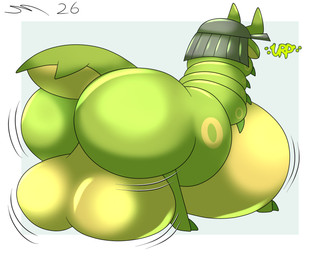 armor digestion feral feral_pred green_body headgear helmet internal internal_wall male male_feral male_pred obese overweight post_vore_weight_gain vore yellow_underbelly dirtymac nintendo pokemon generation_5_pokemon pokemon_(species) scolipede 5:4 absurd_res hi_res