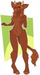 anthro biped breasts cloven_hooves featureless_breasts featureless_crotch female hair hooves horn nude solo coffaefox ailith_(coffaefox) bovid bovine cattle mammal hi_res