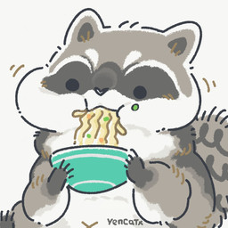 black_eyes black_nose chibi dot_eyes eating feral food fur grey_body grey_fur navel simple_background simple_eyes solo white_body x_navel yencatx mammal procyonid raccoon 1:1 2021