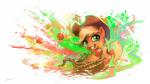 apple blonde_hair clothing cowboy_hat female food fruit green_eyes hair hat headgear headwear plant rope solo splash huussii friendship_is_magic hasbro my_little_pony applejack_(mlp) earth_pony equid equine horse mammal pony 16:9 2016 hi_res wallpaper widescreen