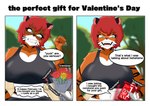 anthro big_breasts breasts duo female feral holidays looking_at_viewer pov_hands text t0d_artista valentine's_day fan_character tigre felid mammal pantherine absurd_res english_text hi_res