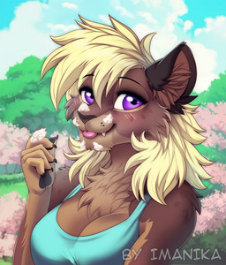 5_fingers anthro biped blush breasts cake claws clothed clothed_anthro clothed_female clothing cloud day dessert female finger_claws fingers food front_view fur hair handpaw inner_ear_fluff looking_at_viewer outside paws plant sky solo teeth tongue tree tuft imanika lemmah_(myaut) felid lion mammal pantherine 2026 digital_drawing_(artwork) digital_media_(artwork)