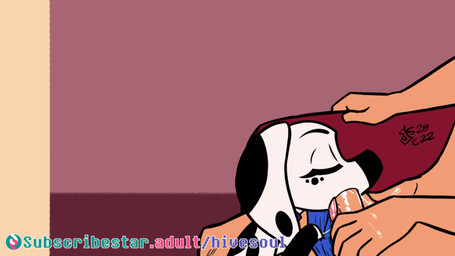 bestiality bite biting_lip bodily_fluids clothing collar detailed_background drooling duo fellatio female female_focus female_on_human feral feral_focus feral_penetrated fur genital_fluids genitals green_eyes human_on_feral human_penetrating human_penetrating_feral inside interspecies licking male male/female male_on_feral oral oral_penetration paws penetration penile penis penis_lick saliva sex sit_and_blow_position sitting size_difference smaller_penetrated solo_focus tail tail_motion tailwag text tongue tongue_out tongue_out_fellatio underwear young young_feral soulcentinel 101_dalmatian_street 101_dalmatians disney dolly_(101_dalmatians) canid canine canis dalmatian domestic_dog human mammal 16:9 2022 animated animated_gif hi_res short_playtime signature widescreen