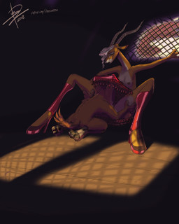 3_fingers 3_toes 4_fingers anthro blonde_hair bottomwear breasts brown_body brown_fur claws clothed clothed_sex clothing countershading cunnilingus dark darkness duo feet female fingers fur genitals hair hooves horn interspecies larger_female leg_warmers legwear looking_pleasured male male/female miniskirt moan nipples nude oral partially_clothed pawpads predator/prey sex size_difference skirt smaller_male text toes topless upskirt vaginal vulva threewontoo disney patreon zootopia finnick_(zootopia) gazelle_(zootopia) antelope bovid canid canine fennec_fox fox gazelle grant's_gazelle mammal nanger true_antelope true_fox 2018 4:5 absurd_res hi_res signature url