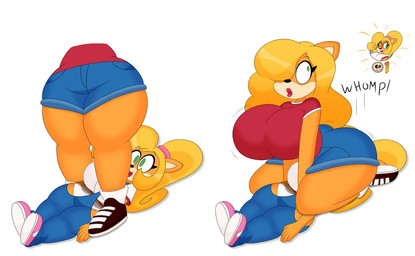 anthro big_breasts big_butt blonde_hair breast_jiggle breasts butt butt_jiggle clothing curvy_figure death_by_facesitting duo facesitting female fur gameplay_mechanics hair hair_over_eye huge_breasts huge_butt huge_thighs jiggling lips lipstick looking_aside lying makeup motion_lines multicolored_body multicolored_fur on_back one_eye_obstructed onomatopoeia orange_body orange_fur panties shocked sitting_on_another sound_effects tan_body tan_fur text thick_lips thick_thighs underwear voluptuous voluptuous_anthro voluptuous_female white_clothing white_panties white_underwear wide_hipped_anthro wide_hipped_female wide_hips 3barts activision crash_bandicoot_(series) coco_bandicoot tawna_bandicoot bandicoot mammal marsupial 2025 digital_drawing_(artwork) digital_media_(artwork) hi_res