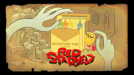 ambiguous_gender anthro bodily_fluids crayon detailed_background duo hiding micro on_model open_mouth rock sweat text toony unknown_artist adventure_time cartoon_network jake_the_dog marceline_abadeer canid canine canis domestic_dog human mammal 16:9 digital_media_(artwork) english_text hi_res official_art widescreen