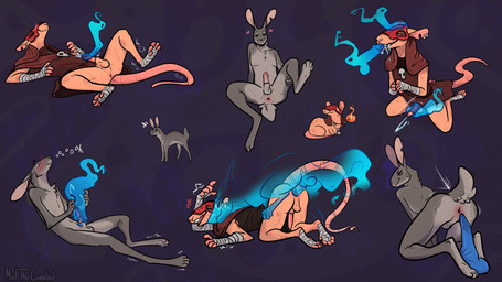 anal anal_penetration animal_genitalia animal_penis anthro anthro_on_anthro anthro_penetrated anthro_penetrating anthro_penetrating_anthro anus balls blue_body blue_penis blush bodily_fluids bottomless bottomless_anthro bottomless_male canine_genitalia canine_penis clothed clothing countershade_balls countershade_crotch countershade_face countershade_feet countershade_genitalia countershade_hands countershade_neck countershade_torso countershading cum cum_in_mouth cum_inside cum_on_chest cum_on_self cumshot dildo disembodied_hand ear_piercing ear_ring ejaculation erection feet fellatio feral foot_fetish foot_play footjob from_behind_position fur genital_fluids genitals ghost_hand grey_body grey_fur group handjob heart_symbol humanoid_genitalia humanoid_penis hybrid_genitalia hybrid_penis imminent_anal kneeling knot knotted_penis long_ears lying male male/male male_anthro male_penetrated male_penetrating male_penetrating_male nude nude_anthro nude_male on_back oral orgasm penetration penile penile_penetration penis penis_in_ass penis_in_mouth perching_position piercing pink_penis presenting presenting_anus raised_tail ring_piercing robe sex sex_toy shaking_orgasm sheath sheathed_humanoid_penis sitting spread_legs spreading standing tail tan_body tan_fur trio meldritchhorror armello league_of_geeks sargon_(armello) ghost hare lagomorph leporid mammal murid murine rat rodent spirit 16:9 2020 4k absurd_res hi_res sketch_page widescreen