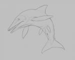 ambiguous_gender animal_genitalia cloaca feral genitals simple_background solo yaroul ichthyosaur ichthyosaurid ichthyosaurus marine reptile scalie 5:4 greyscale monochrome