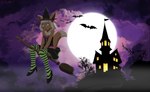 anthro bats_in_background black_nose bottomwear broom broom_riding brown_body brown_fur brown_hair castle chest_tuft cleaning_tool clothing corset_dress detailed_background female footwear full_moon fur hair hat headgear headwear high_heels holidays legwear long_tail magic_user moon night open_mouth purple_eyes shoes short_hair skirt solo stockings tail tuft witch witch_costume witch_hat young furrylinette halloween nintendo pokemon koriand_wildfire ambient_bat eevee generation_1_pokemon pokemon_(species) 2021 hi_res