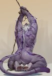 5_toes anthro back_muscles balls bound feet fur fur_markings genitals hair hands_above_head hands_tied humanoid_genitalia humanoid_penis kneeling male markings muscular muscular_anthro muscular_male muscular_sub penis plantigrade purple_body purple_fur rear_view rope solo submissive submissive_anthro submissive_male tied_hair toes wuqianlong576 sadiend felid mammal pantherine tiger absurd_res hi_res