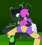 4_fingers antennae_(anatomy) anthro anthro_penetrating balls big_breasts black_balls black_body black_ears black_fur black_hair black_penis black_tail breast_grab breasts duo female female_penetrated fingers fur genitals glowing glowing_markings green_body green_ears green_eyes green_fur green_markings green_penis green_tail green_tongue hair hand_on_breast hand_on_hip hand_on_leg interspecies knot machine male male/female male_penetrating male_penetrating_female markings motion_lines multicolored_tail nude one_eye_closed penetration penis pink_body pink_eyes pink_sclera purple_body sex tail teeth tongue ultilix k4n4 radium_(nyotamwuaji) arthropod beetle canid canine fox insect mammal robot hi_res