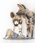 2019 3_toes adolescent african_wild_dog african_wild_dog_(kemono_friends) african_wild_dog_humanoid ambiguous_gender animal_humanoid animal_print arm_warmers armwear beady_eyes big_ears biped black_body black_fur blue_bottomwear blue_clothing blue_shorts blush boots bottomwear bow_(feature) bow_tie breasts brown_body brown_ears brown_eyes brown_fur brown_tail canid canid_humanoid canine canine_humanoid clothed clothing cross-hatching dipstick_tail duo eyebrows feet female feral footwear frown full-length_portrait fully_clothed fur grey_body grey_fur hair hatching_(art) humanoid iceeye_ena japanese kemono_friends larger_ambiguous larger_feral leaning leaning_backward legwear light_body light_skin mammal mammal_humanoid markings multicolored_body multicolored_fur multicolored_tail open_frown open_mouth portrait quadruped shaded shadow shirt shoes shorts simple_background sitting size_difference smaller_female smaller_humanoid snout standing tail tail_markings tan_body tan_skin thigh_highs toes topwear two_tone_body two_tone_fur two_tone_tail white_background white_clothing white_shirt white_tail white_tail_tip white_topwear young