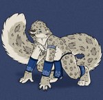 anthro big_tail bottomwear clothing crouching jewelry loincloth male piercing solo tail tribal tribal_clothing hush-a-bye opalance felid mammal pantherine snow_leopard