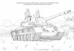 anthro female m47 m47_patton patton tank text vehicle panzerschreckleopard african_wild_dog canid canine equid equine felid lion mammal pantherine suid suina warthog zebra 2019 absurd_res english_text hi_res monochrome