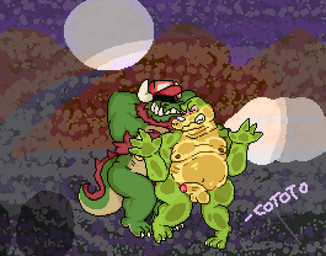 anthro balls blush clothing duo erection genitals green_body hat headgear headwear male male/male moobs nipples overweight overweight_male penis sex cototototorra brok_the_investigator cowcat_games brok_(brok_the_investigator) alligator alligatorid crocodilian reptile scalie 2026 animated