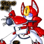 anthro blue_eyes cord feline_ears female machine red_body simple_background solo tail white_background rastapickney medabots peppercat robot 1:1 low_res