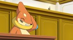 16:9 ace_attorney anthro apollo_justice buizel capcom courtroom embarrassed fur generation_4_pokemon grin hi_res lawyer male matchstick_39 nintendo orange_body orange_fur parody pokemon pokemon_(species) smile solo widescreen